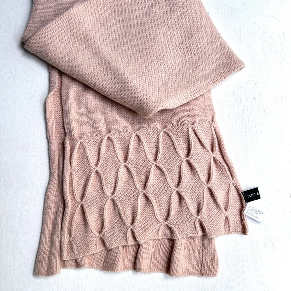 HOLT RENFREW Pink Lambswool Angora Nylon Scarf